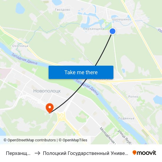 Перханщина to Полоцкий Государственный Университет map