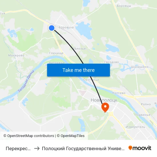 Перекресток to Полоцкий Государственный Университет map