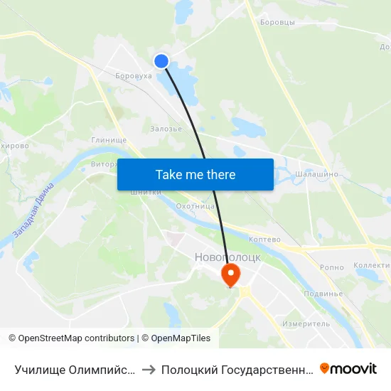 Училище Олимпийского Резерва to Полоцкий Государственный Университет map