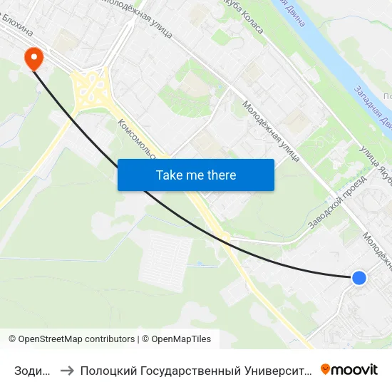 Зодиак to Полоцкий Государственный Университет map