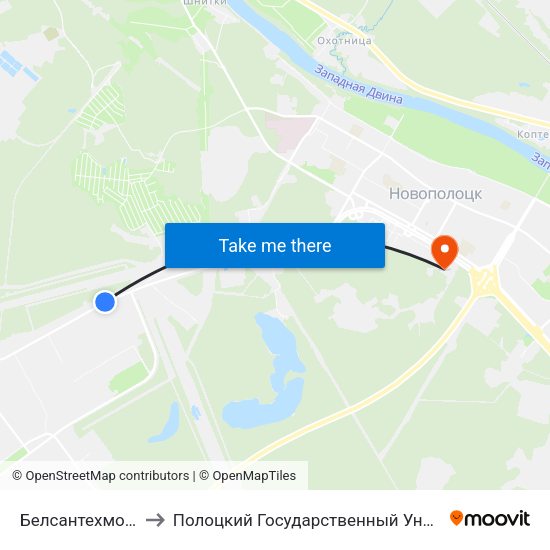Белсантехмонтаж to Полоцкий Государственный Университет map