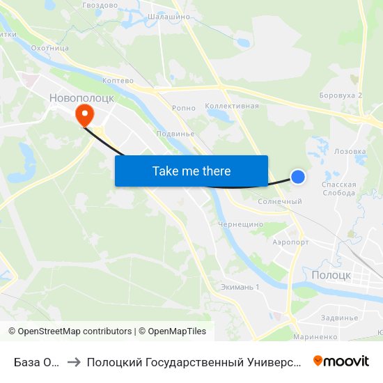 База Опс to Полоцкий Государственный Университет map