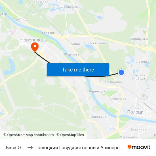База Опс to Полоцкий Государственный Университет map