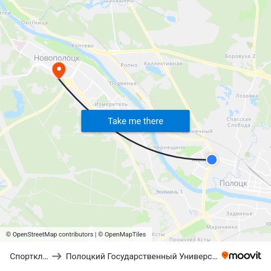 Спортклуб to Полоцкий Государственный Университет map