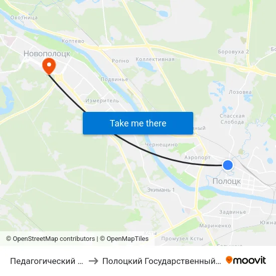 Педагогический Колледж to Полоцкий Государственный Университет map