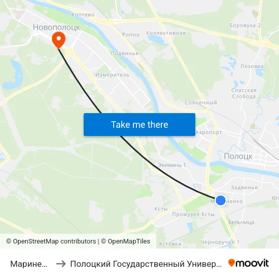 Мариненко to Полоцкий Государственный Университет map