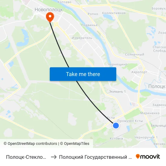 Полоцк-Стекловолокно to Полоцкий Государственный Университет map