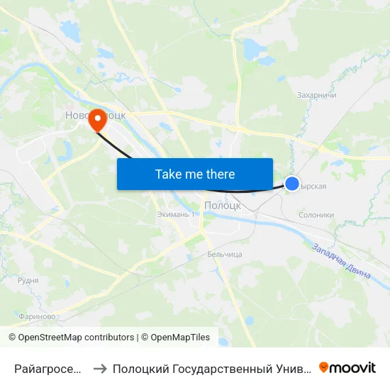 Райагросервис to Полоцкий Государственный Университет map