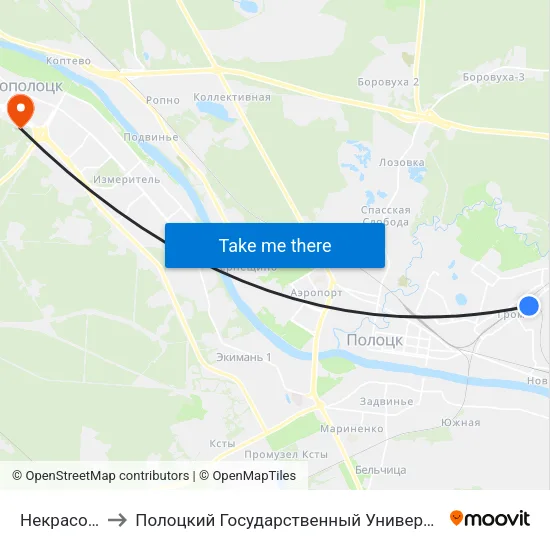 Некрасова to Полоцкий Государственный Университет map