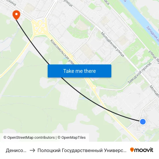 Денисова to Полоцкий Государственный Университет map