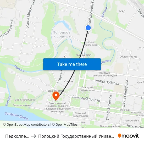 Педколледж to Полоцкий Государственный Университет map