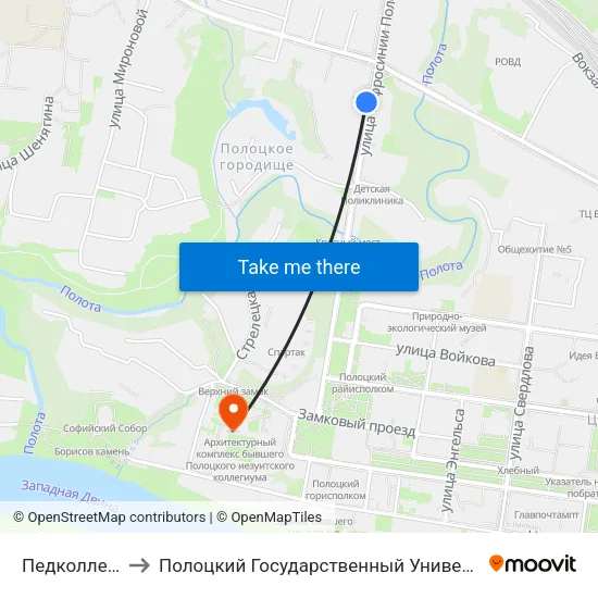 Педколледж to Полоцкий Государственный Университет map
