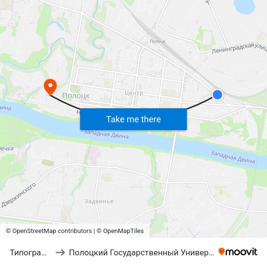 Типография to Полоцкий Государственный Университет map