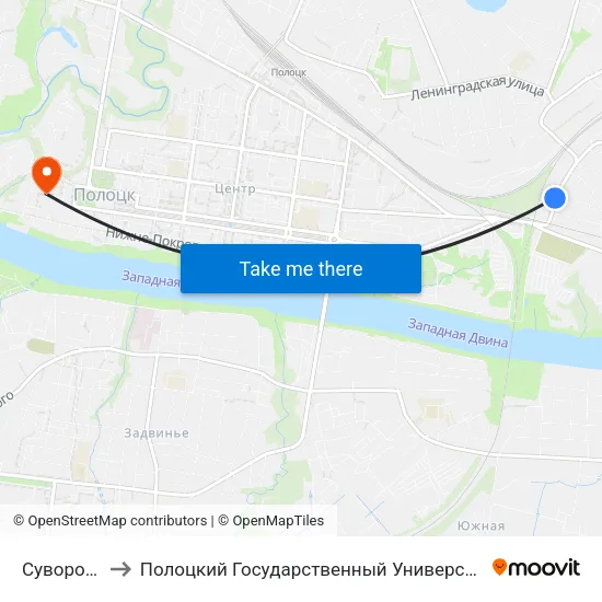 Суворова to Полоцкий Государственный Университет map
