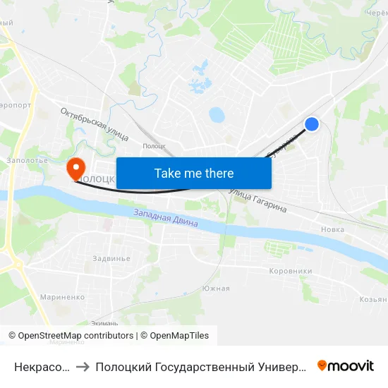 Некрасова to Полоцкий Государственный Университет map