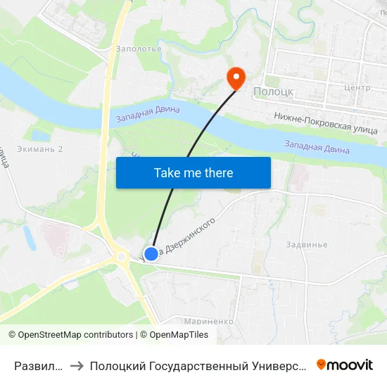 Развилка to Полоцкий Государственный Университет map
