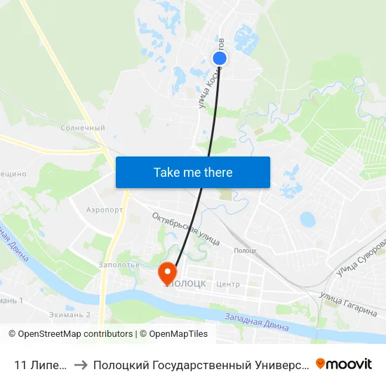 11 Липеня to Полоцкий Государственный Университет map