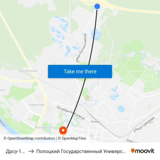 Дрсу-182 to Полоцкий Государственный Университет map