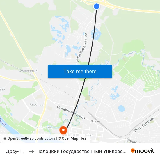 Дрсу-182 to Полоцкий Государственный Университет map