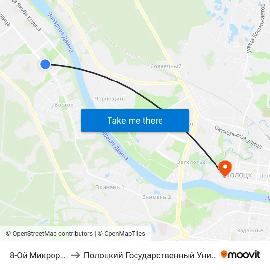 8-Ой Микрорайон to Полоцкий Государственный Университет map