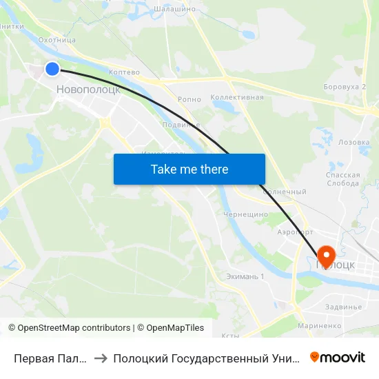 Первая Палатка to Полоцкий Государственный Университет map