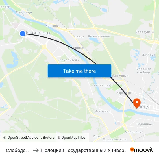 Слободская to Полоцкий Государственный Университет map