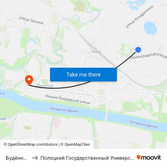 Будённого to Полоцкий Государственный Университет map