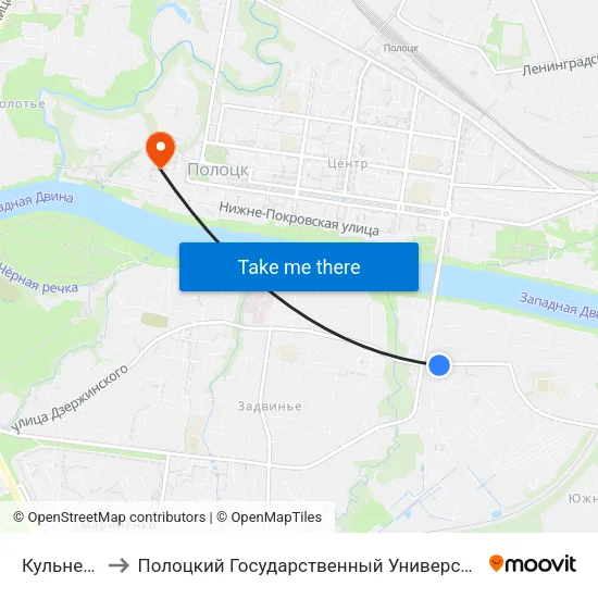 Кульнева to Полоцкий Государственный Университет map