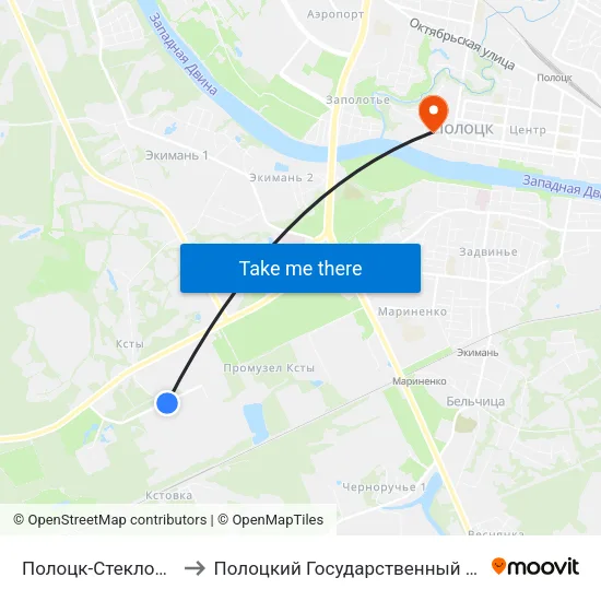 Полоцк-Стекловолокно to Полоцкий Государственный Университет map