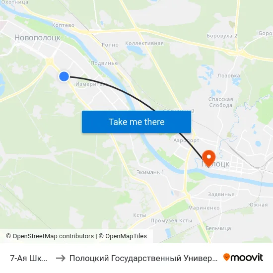 7-Ая Школа to Полоцкий Государственный Университет map