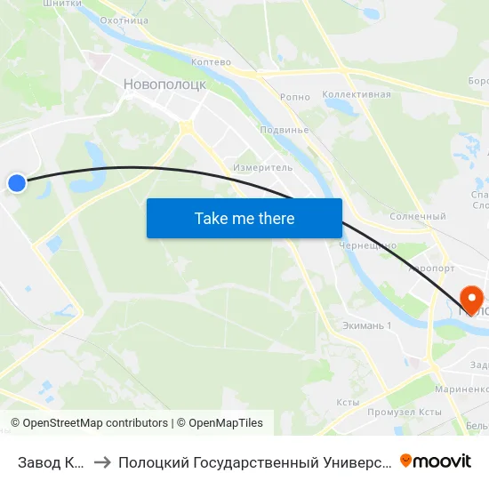 Завод Кпд to Полоцкий Государственный Университет map