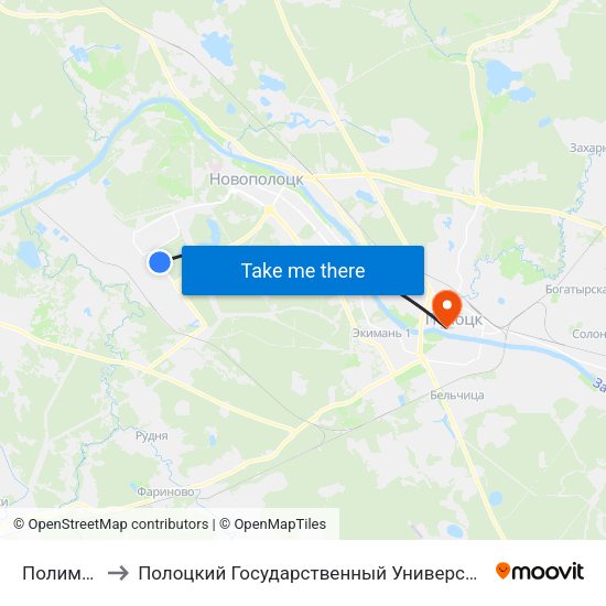 Полимир to Полоцкий Государственный Университет map