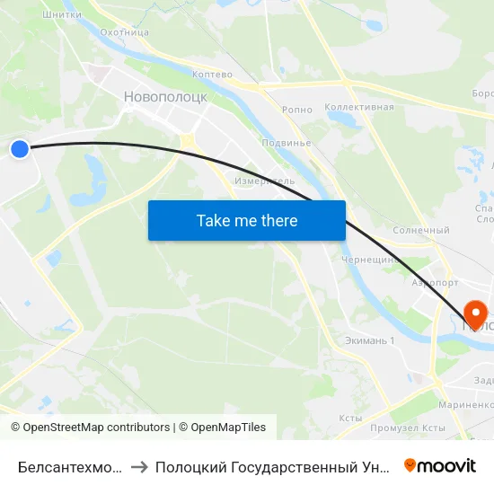 Белсантехмонтаж to Полоцкий Государственный Университет map