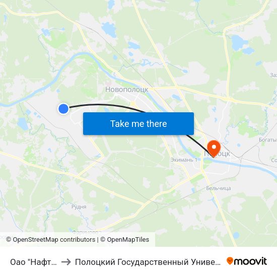 Оао "Нафтан" to Полоцкий Государственный Университет map