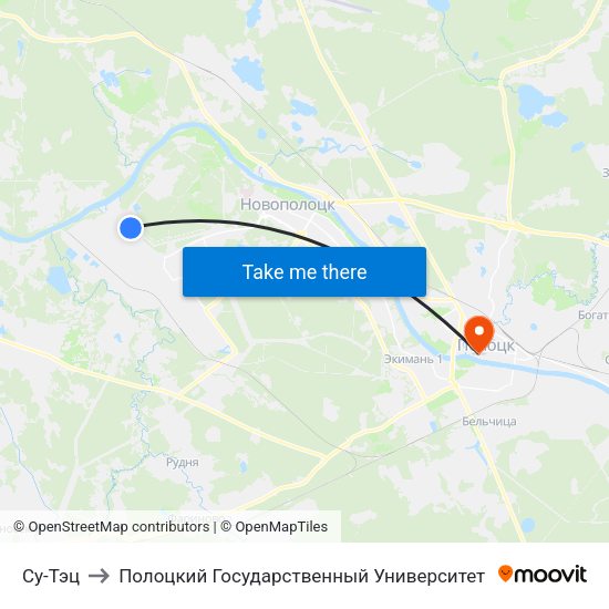 Су-Тэц to Полоцкий Государственный Университет map