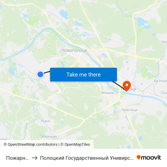 Пожарная to Полоцкий Государственный Университет map