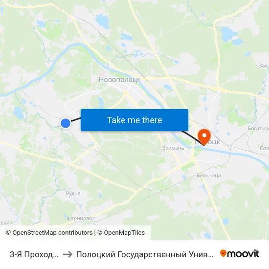 3-Я Проходная to Полоцкий Государственный Университет map