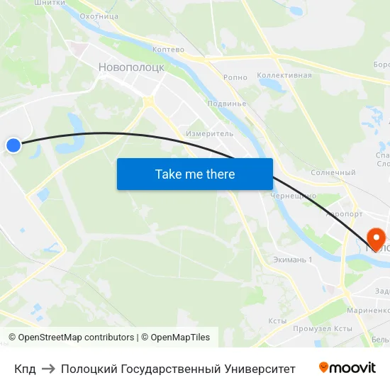 Кпд to Полоцкий Государственный Университет map