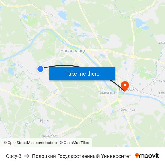 Срсу-3 to Полоцкий Государственный Университет map