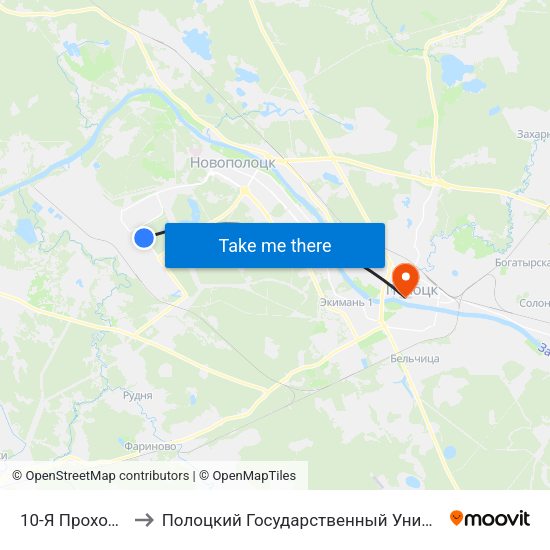 10-Я Проходная to Полоцкий Государственный Университет map