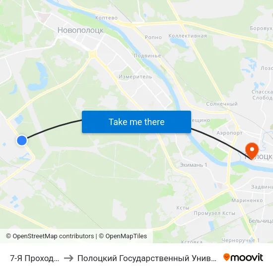 7-Я Проходная to Полоцкий Государственный Университет map
