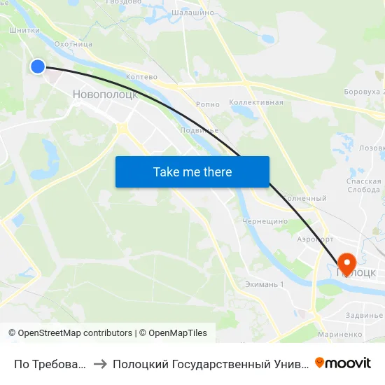 По Требованию to Полоцкий Государственный Университет map