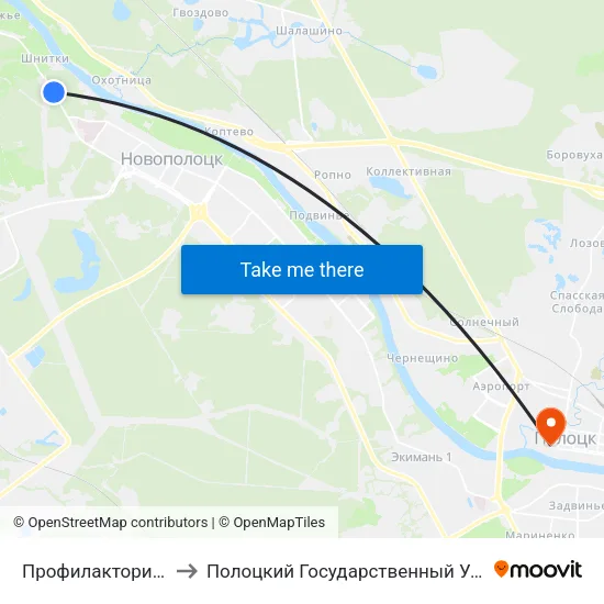 Профилакторий Б В К to Полоцкий Государственный Университет map