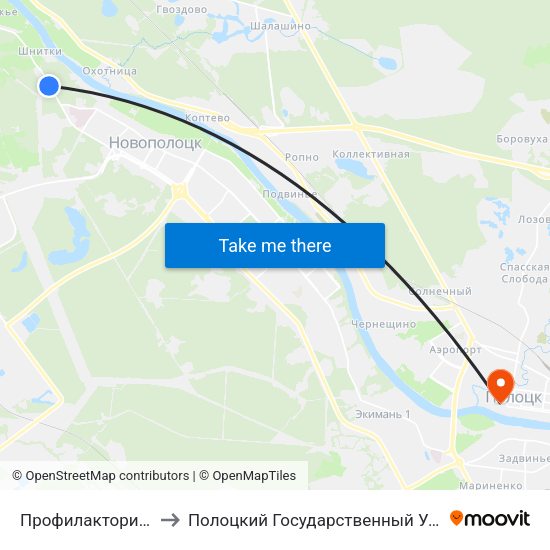 Профилакторий Б В К to Полоцкий Государственный Университет map
