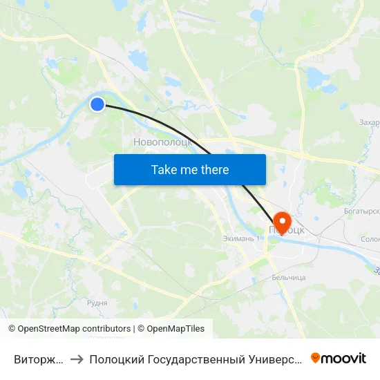 Виторжье to Полоцкий Государственный Университет map