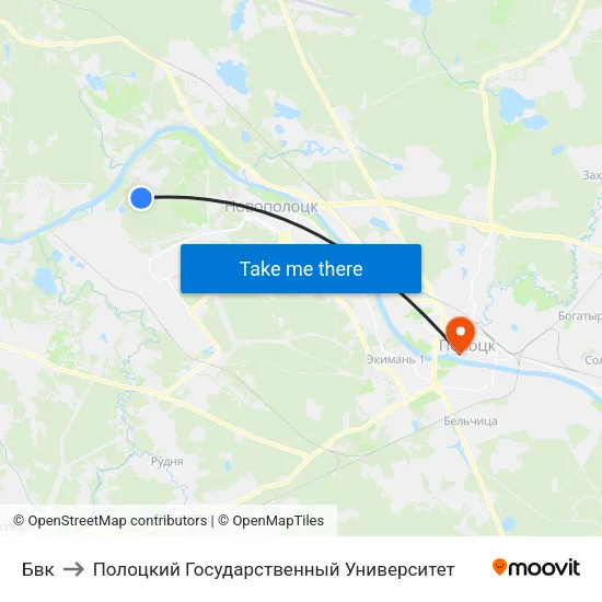 Бвк to Полоцкий Государственный Университет map