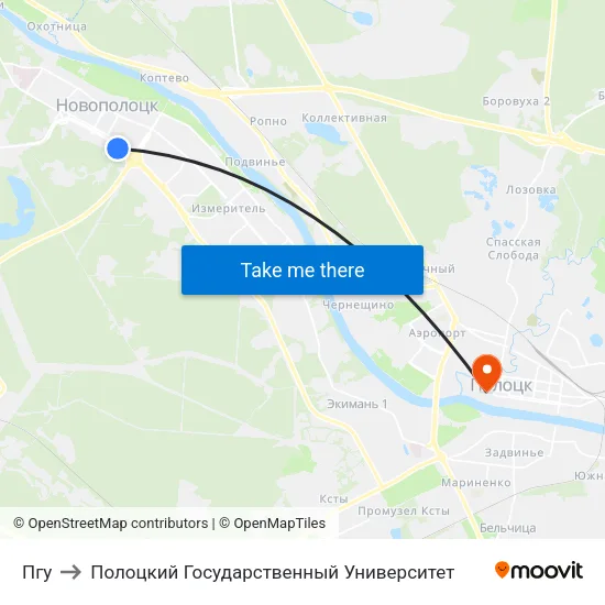 Пгу to Полоцкий Государственный Университет map