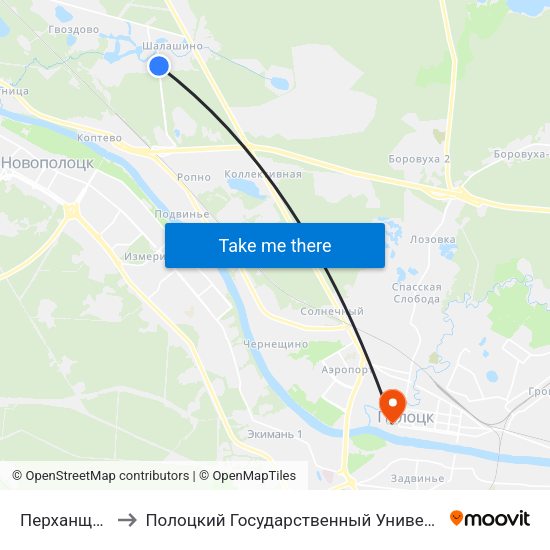 Перханщина to Полоцкий Государственный Университет map