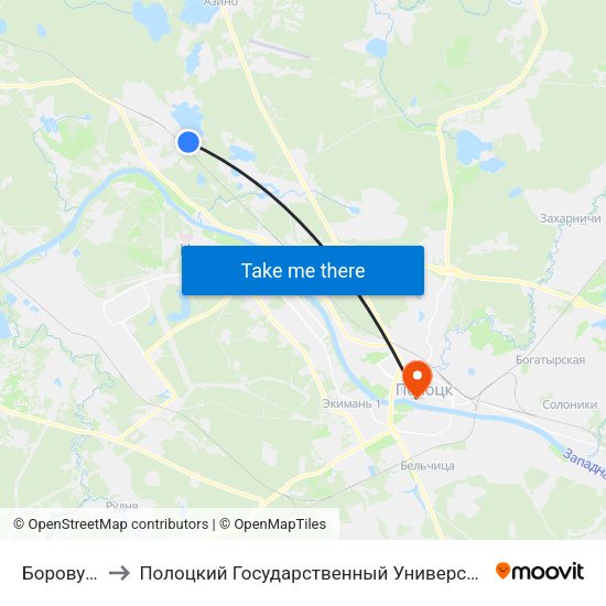Боровуха to Полоцкий Государственный Университет map
