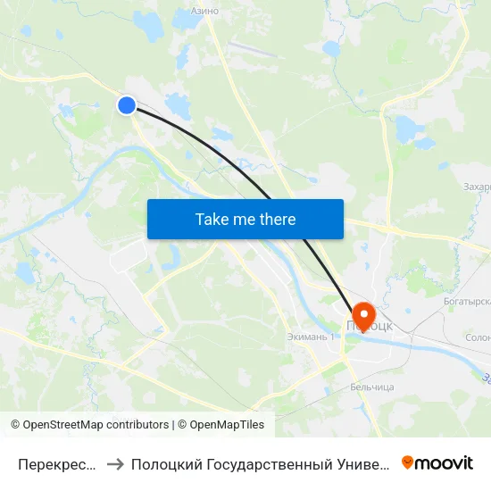 Перекресток to Полоцкий Государственный Университет map